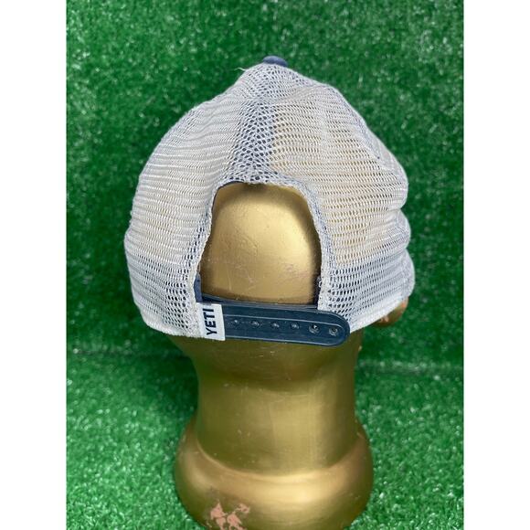 YETI Coolers Navy/White Mesh Snapback Trucker Cap Embroidered - Picture 3 of 6